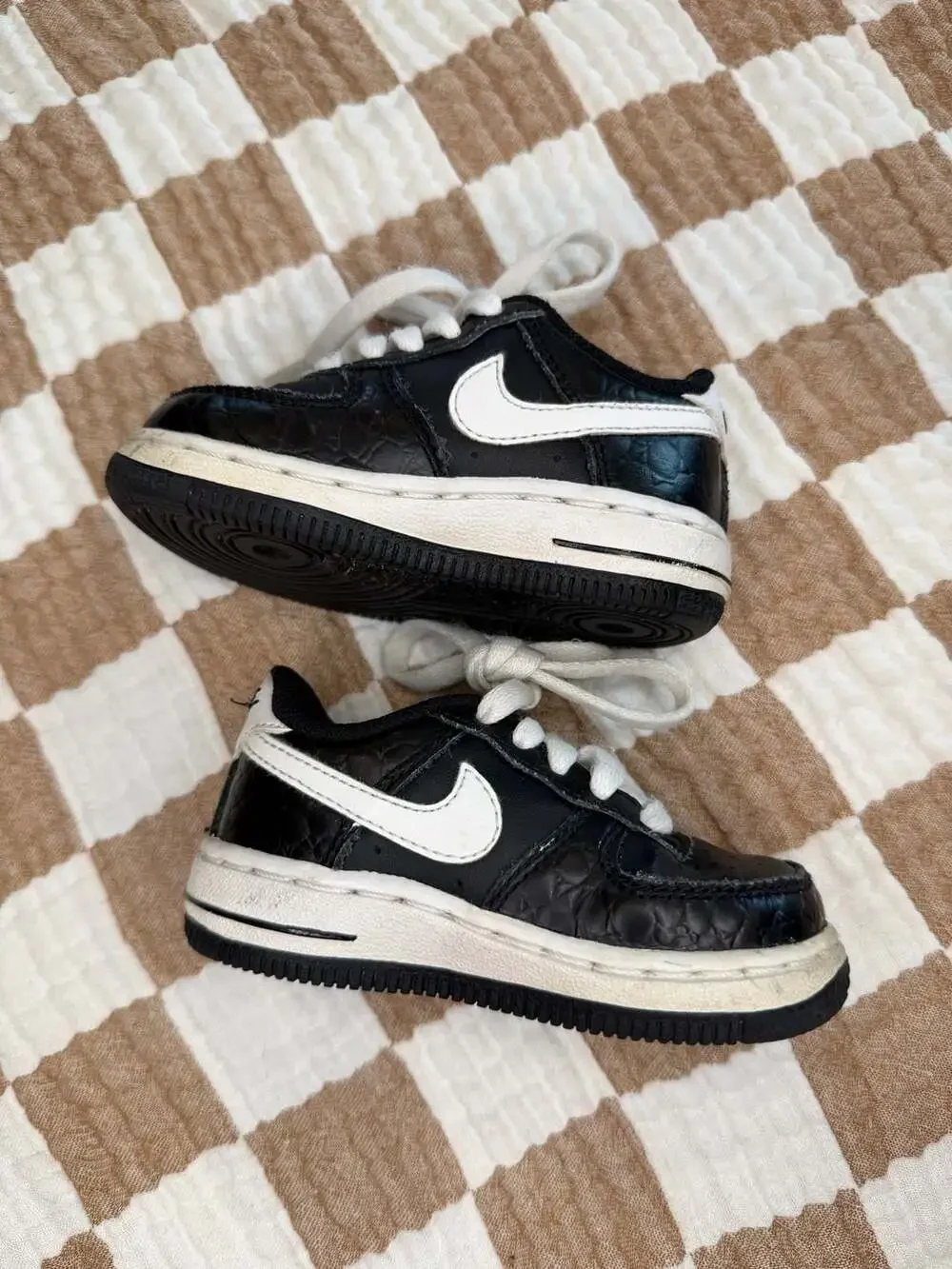 Nike Air Force 1 Size 5C Black White Toddler Sneakers